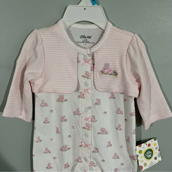 Little Me 3M bunny print footsie NWT baby outfit - Picture 2 of 9